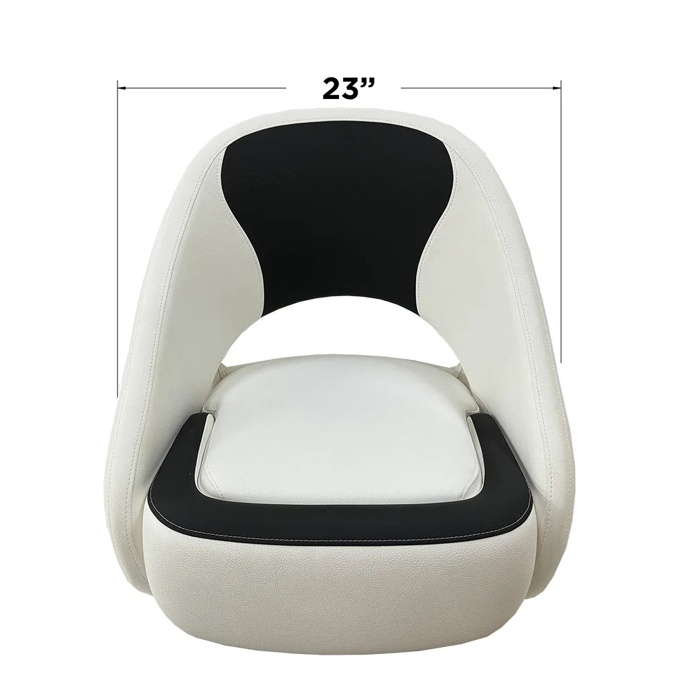 TACO Marine Caladesi Smooth Bucket Seat, 22 in x 23 in x 26 in, Adjustable Bolster, Integrated Seat Suspension, Marine-Grade Vinyl