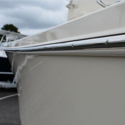 TACO Marine Stainless Steel Hollow Back Rub Rail, 3/4 in x 6 ft, 304 SS, Polished