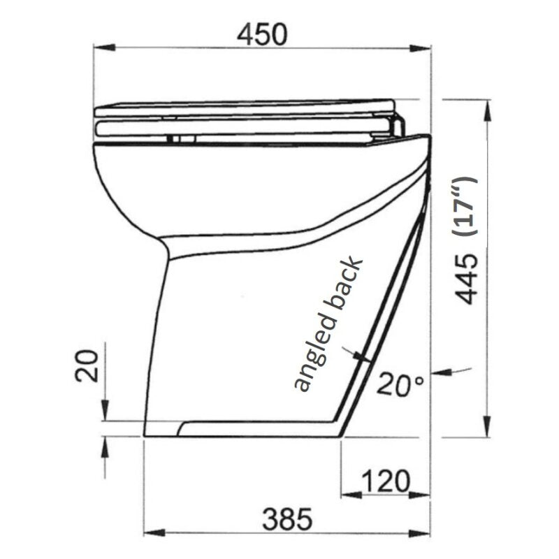 Jabsco Deluxe Flush Raw Water Electric Marine Toilet, 17 in, Soft Close Lid, Remote Rinse Pump
