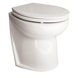 Jabsco Deluxe Flush Raw Water Electric Marine Toilet, 17 in, Soft Close Lid, Remote Rinse Pump