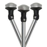 Perko Omega Series LED Universal Replacement White All-Round Pole Light, 12V, 2 nm, Fold-in-Half Pole, 3/4 in Anodized Tube