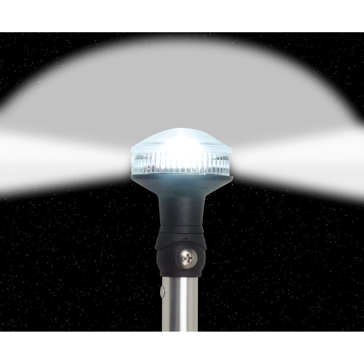 Perko Omega Series LED Universal Replacement White All-Round Pole Light, 12V, 2 nm, Fold-in-Half Pole, 3/4 in Anodized Tube