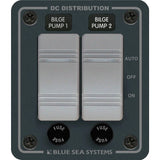 Blue Sea Systems Contura Bilge Pump Control DC Panel, 12/24V, Water-Resistant, 45A, 15A AGC Fuses