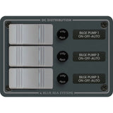 Blue Sea Systems Contura Bilge Pump Control DC Panel, 12/24V, Water-Resistant, 45A, 15A AGC Fuses