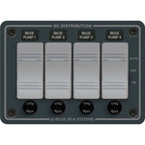 Blue Sea Systems Contura Bilge Pump Control DC Panel, 12/24V, Water-Resistant, 45A, 15A AGC Fuses
