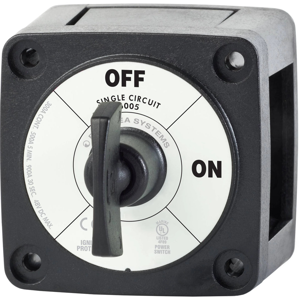 Blue Sea Systems m-Series Mini Battery Switch with Key, Single Circuit ON-OFF, 48V DC, 300A Continuous