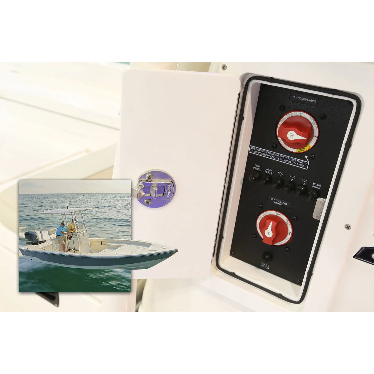 Blue Sea Systems m-Series Mini Dual Circuit Plus Battery Switch, 32V DC, 300A, 3 Position