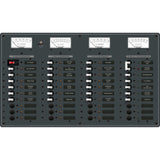 Blue Sea Systems Traditional Metal AC/DC Main Distribution Panel, 8 AC Positions, 29 DC Positions, 12V DC