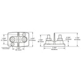 Blue Sea Systems Dual PowerPost Cable Connector, 48V DC, #10 Screw Mounting