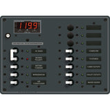 Blue Sea Systems Traditional Metal AC Main + Branch Circuit Breaker Panel, 230V AC, Digital Multi-Function Meter