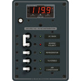 Blue Sea Systems Traditional Metal AC Main + Branch Circuit Breaker Panel, 230V AC, Digital Multi-Function Meter