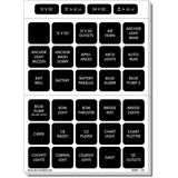 Blue Sea Systems Waterproof DC Label Kit, For WeatherDeck Waterproof Panels, Black Square Labels