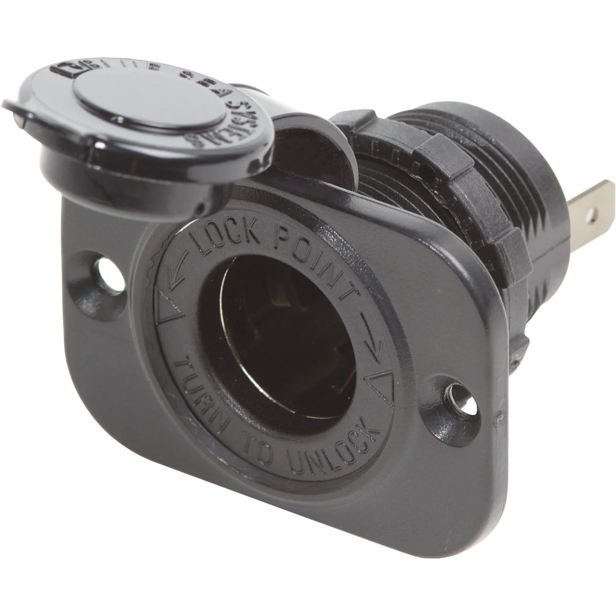 Blue Sea Systems Dash Socket, 12V DC, 15A, Watertight Cap