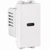 Vimar ARKÉ Series USB-C Charging Port, 12/24VDC to 5VDC Converter, White Finish