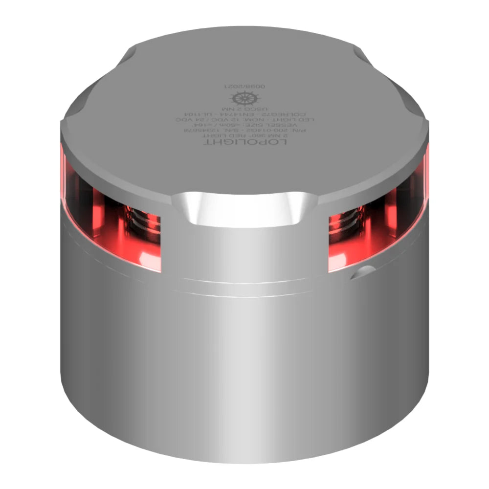 Lopolight 360° Red LED Signal Light, 3nm, Horizontal Mount